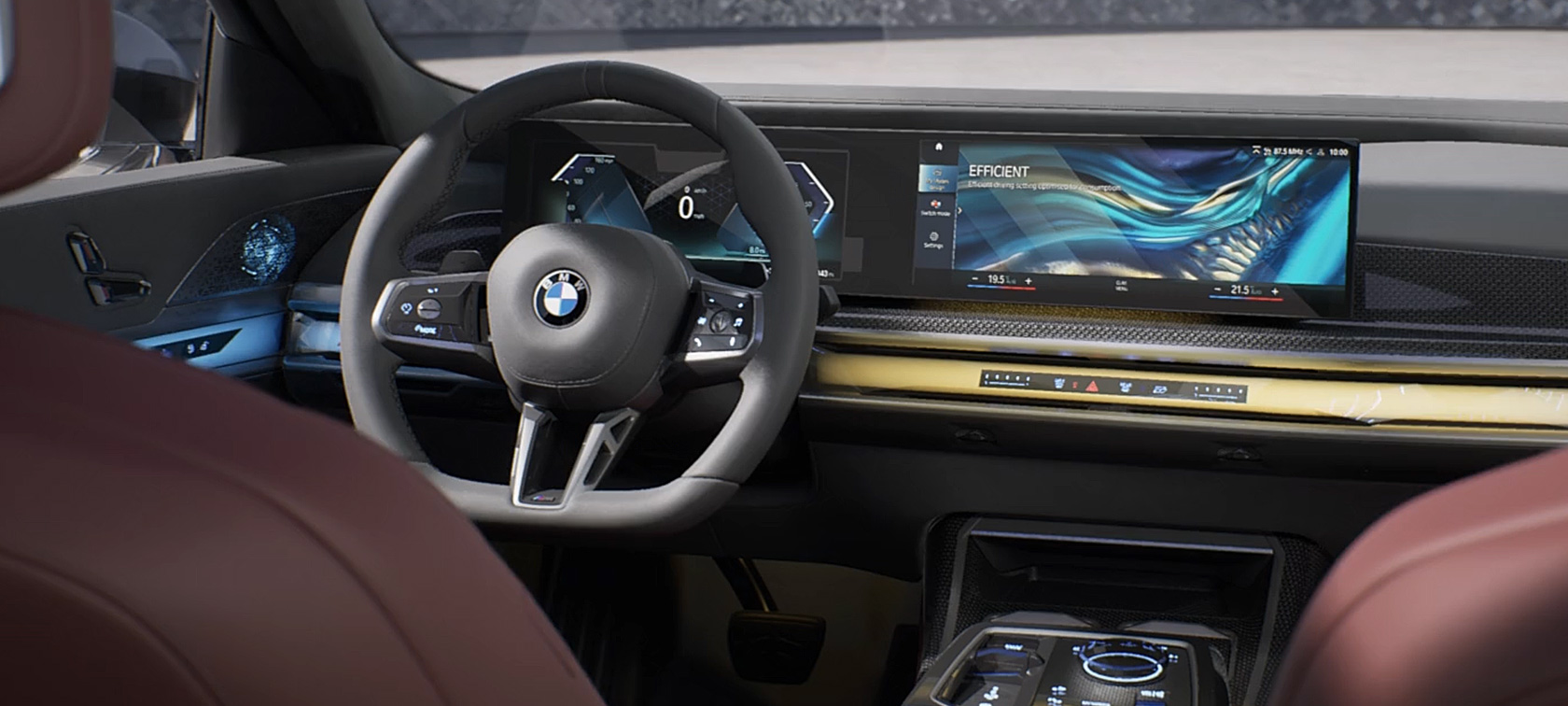 التصميم الداخلي للسيارة BMW 7 Series Sedan G70 ICE 740i المجهزة بالباقة الرياضية M التصميم الداخلي للسيارة BMW 7 Series Sedan G70 ICE 740i المجهزة بالباقة الرياضية M