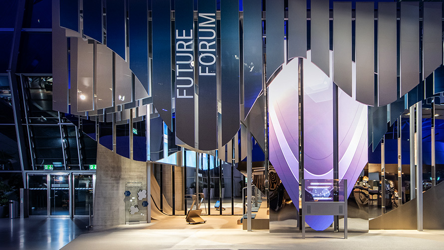 BMW Special Sales Sustainability Hub Governance Stakeholder communication Building with lettering FUTURE FORUM 